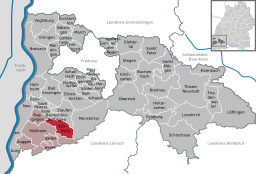 Läget för Sulzburg i Landkreis Breisgau-Hochschwarzwald