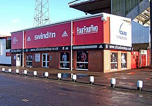 English: Swindon Town Football Club shop, The ...