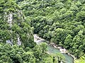 Tal des Tskaltsitela Fluss vom Kloster Motsameta in Georgien