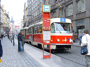 A Tatra T3M near Wenceslas Square in Prague, C...