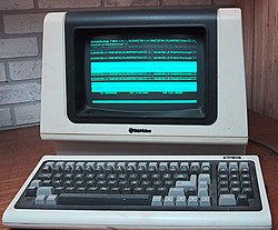 Time shared computer terminals connected to central computers were sometimes used before the advent of the PC, such as the TeleVideo ASCII character mode smart terminal pictured here.