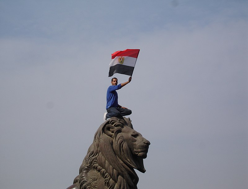 The lion of Egyptian revolution (Qasr al-Nil Bridge)