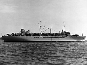 Photo #: NH 61583: USNS General A.W. Greely (T-AP-141) (Squier class transport) Photographed c. the early 1950s. U.S. Naval Historical Center Photograph.