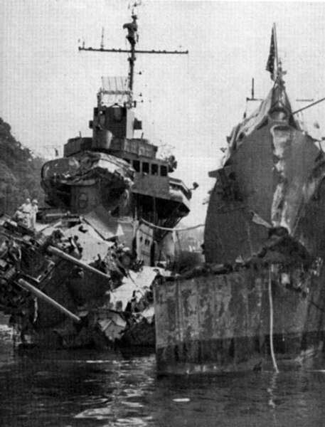 File:USS Selfridge and OBannon damaged Oct 1943.JPG