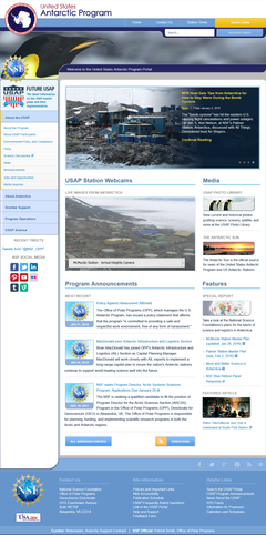 The usap.gov website United States Antarctic Program website from 2018 02 22.png