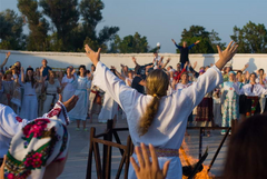 Worship ceremony led by the priests of the Ukrainian organisation Ancestral Fire of Slavic Native Faith. Worship ceremony of the organisation Ancestral Fire of the Slavic Native Faith in Ukraine (0).png