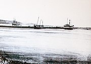 Hajóroncsok a Hokitika torkolatában az 1860-as évek végén