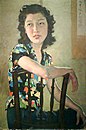 Retrato de joven dama (1940) Tamaño: 82x54 cm Técnica: Óleo sobre lienzo Este retrato, realizado en JiangXia Tang (江夏堂), en Singapur, es de Christina Li HuiWang, que se convirtió en la primera esposa del magnate asiático Loke Wan Tho.