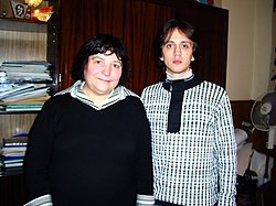 Lesja Dytško ja säveltäjä Kyrylo Fandjejev 2009.