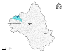 Asprières dans le canton de Lot et Montbazinois en 2020.