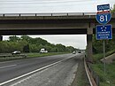 Southbound on I-81 approaching US 11