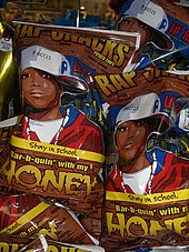 Potato chip packages featuring hip hop subcultural designs in a case of mainstream commercial cultural merging Bar-b-quin' with my HONEY.jpg