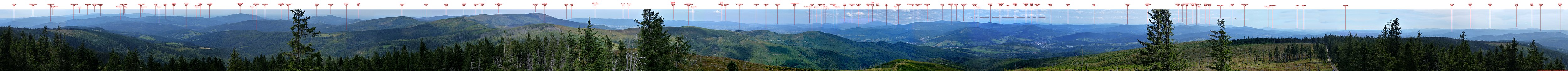 Panorama z wieży widokowej na Baraniej Górze