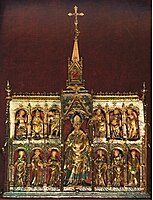 Arqueta de Sant Martirià, mostrant els colors dels esmalts (1413 - 1453)
