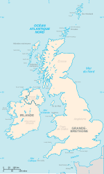 Carte des îles Britanniques.
