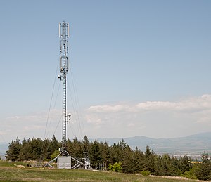 English: Cell phone tower near the village of ...