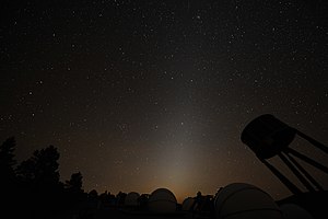 zodiacal light reflecting off dust in solar system