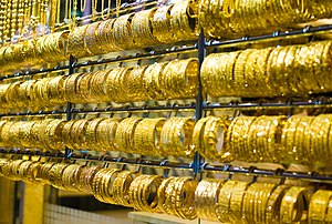 English: Bracelets at the Dubai gold market