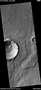 Labeled gully, as seen by HiRISE under HiWish program