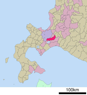 Lage Eniwa (Hokkaidō)s in der Präfektur