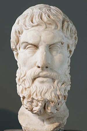 Portrait of Epicurus, founder of the Epicurean...