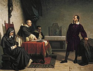 Galileo facing the Roman Inquisition, painting...