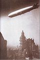 The Graf Zeppelin flying over the building in 1934.