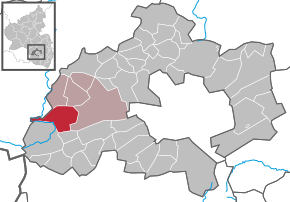 Poziția Hütschenhausen pe harta districtului Kaiserslautern