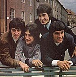 Promotional photo of The Kinks, taken in Stockholm, Sweden, ca. 2 September 1965.