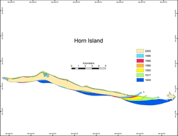 Historical map of the geomorphology of Horn Island