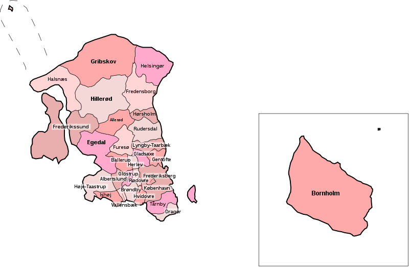 Municipalities of Region Hovedstaden