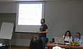 Presenting a school project that used Wikipedia at the conference (11/2015).