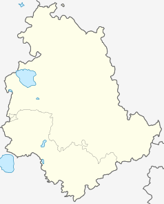Mapa konturowa Umbrii, w centrum znajduje się punkt z opisem „Asyż”