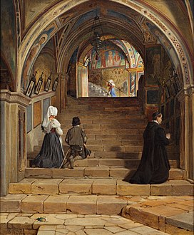 Jørgen Roed, La scala Santa i klosteret San Benedetto ved Subiaco, 1857, Nivaagaards Malerisamling