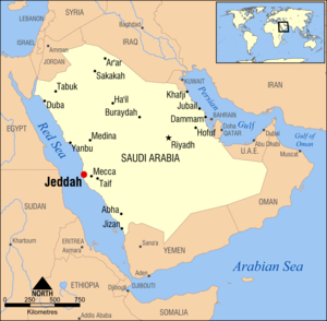 Location of Jeddah