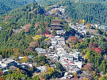 花矢倉展望台より望む金峯山寺