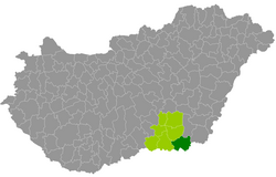 Makó District within Hungary and Csongrád County.