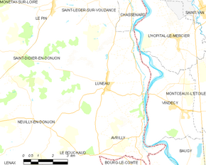 Poziția localității Luneau