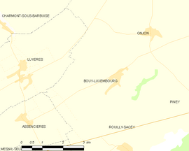 Mapa obce Bouy-Luxembourg