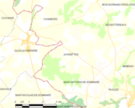 Mapa obce Juignettes
