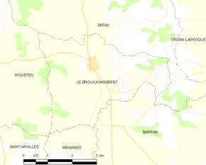 Poziția localității Le Brouilh-Monbert