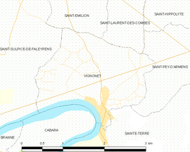 Mapa obce Vignonet