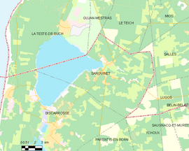 Mapa obce Sanguinet