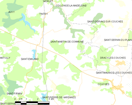 Mapa obce Saint-Martin-de-Commune
