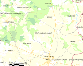 Mapa obce Conflans-sur-Anille