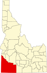Карта штата Айдахо с указанием округа Оуйхи