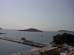 Marangos sedd från hamnen i Skiathos