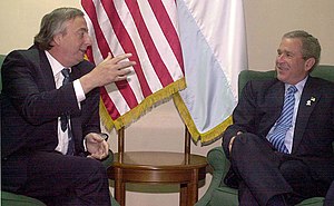 Néstor Kirchner y su par estadounidense George Bush (enero de 2004)