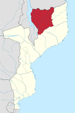 Niassan maakunnan sijainti Mosambikissa.