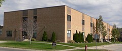 Two-story brick building, probably built in the 1960s